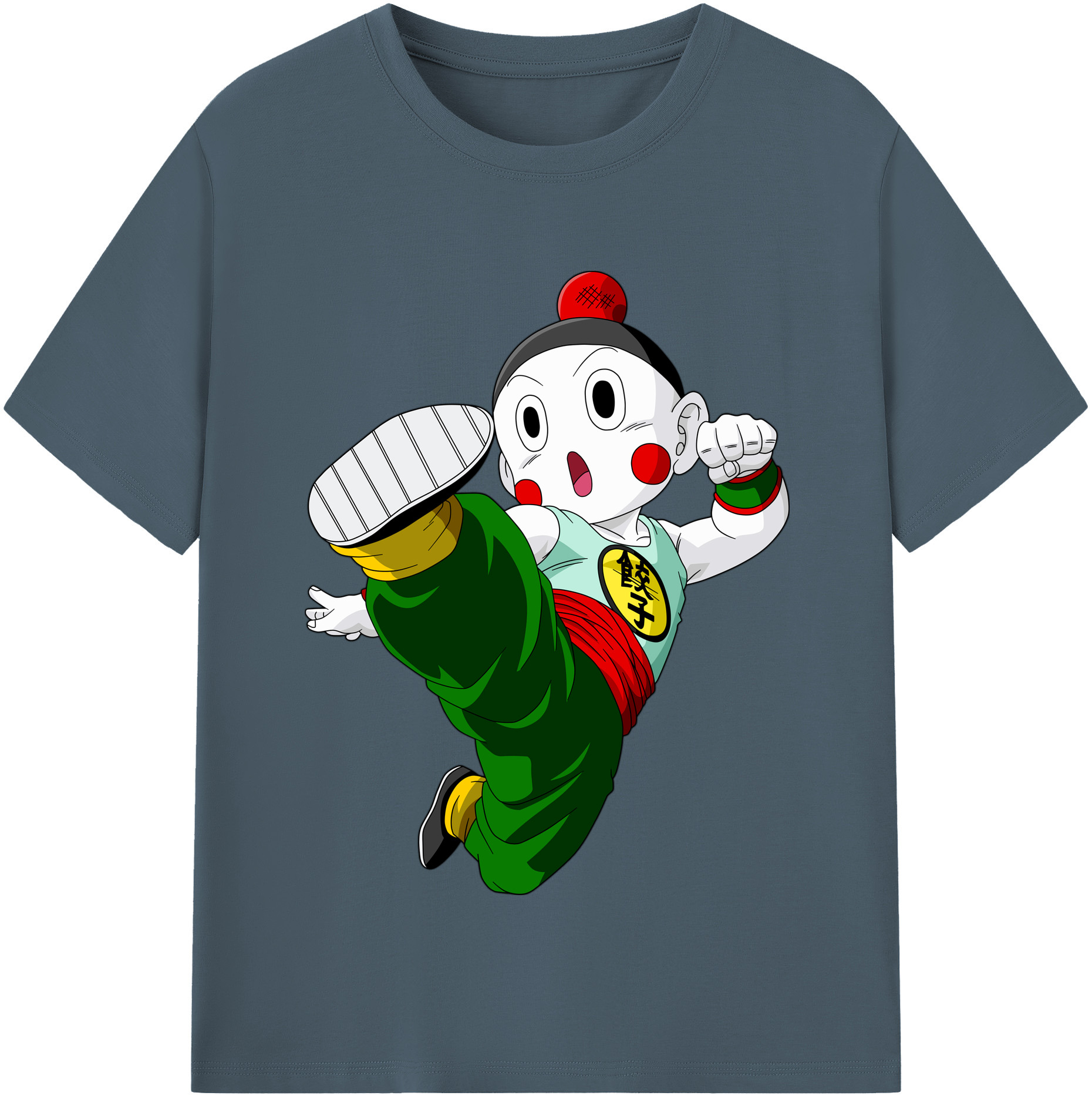 （画像用） ドラゴンボール 餃子（チャオズ）DRAGON BALL Chaoz 綿100％半袖Tシャツ（フロントプリント）